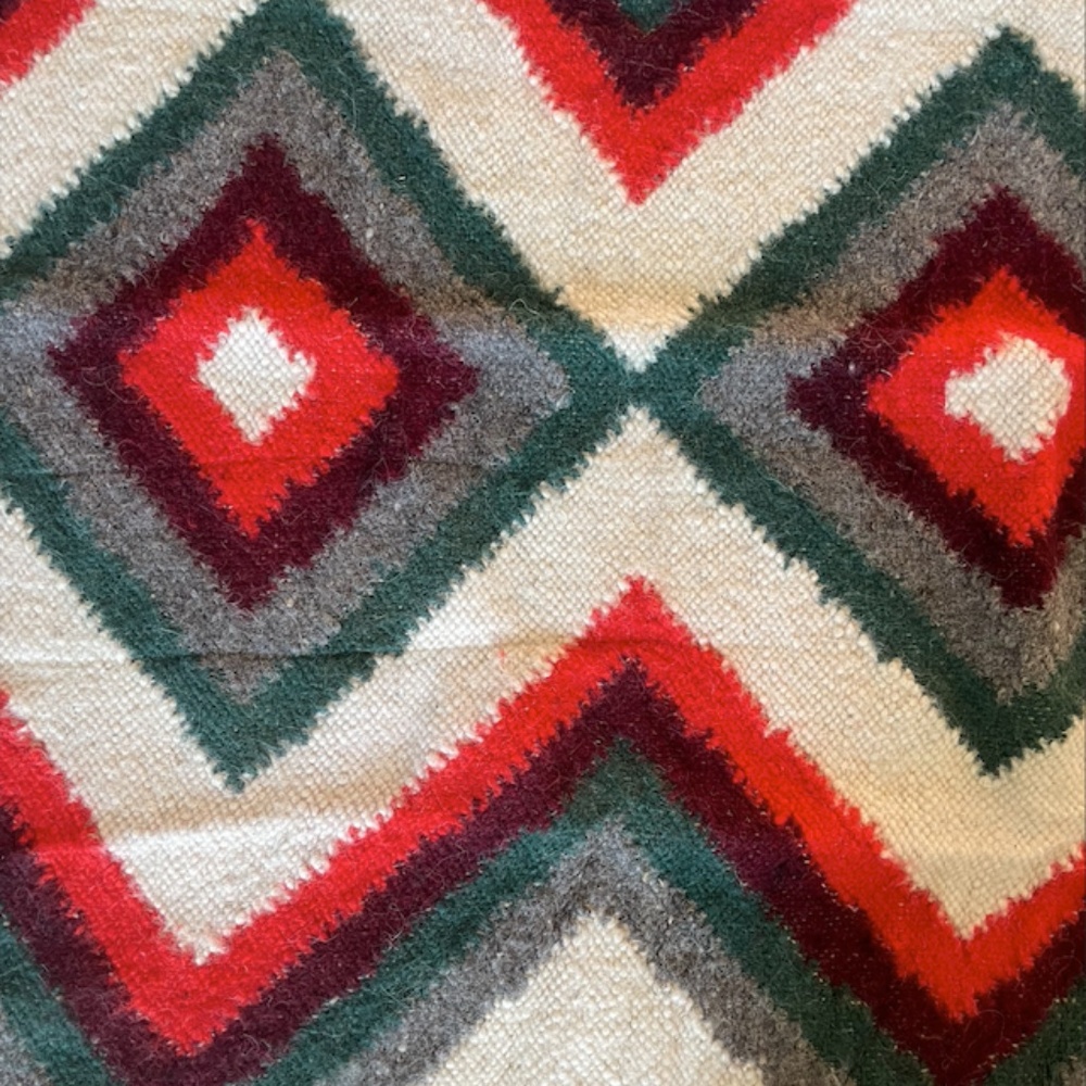 Beautiful Hand-Woven Wool Rug/Bedspread - Picture 2 of 6